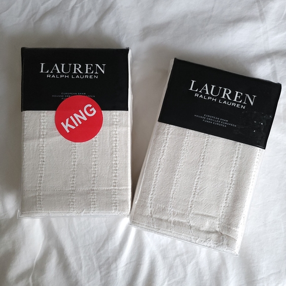 Lauren Ralph Lauren Callen European Pillow Shams in Cream - Picture 1 of 5